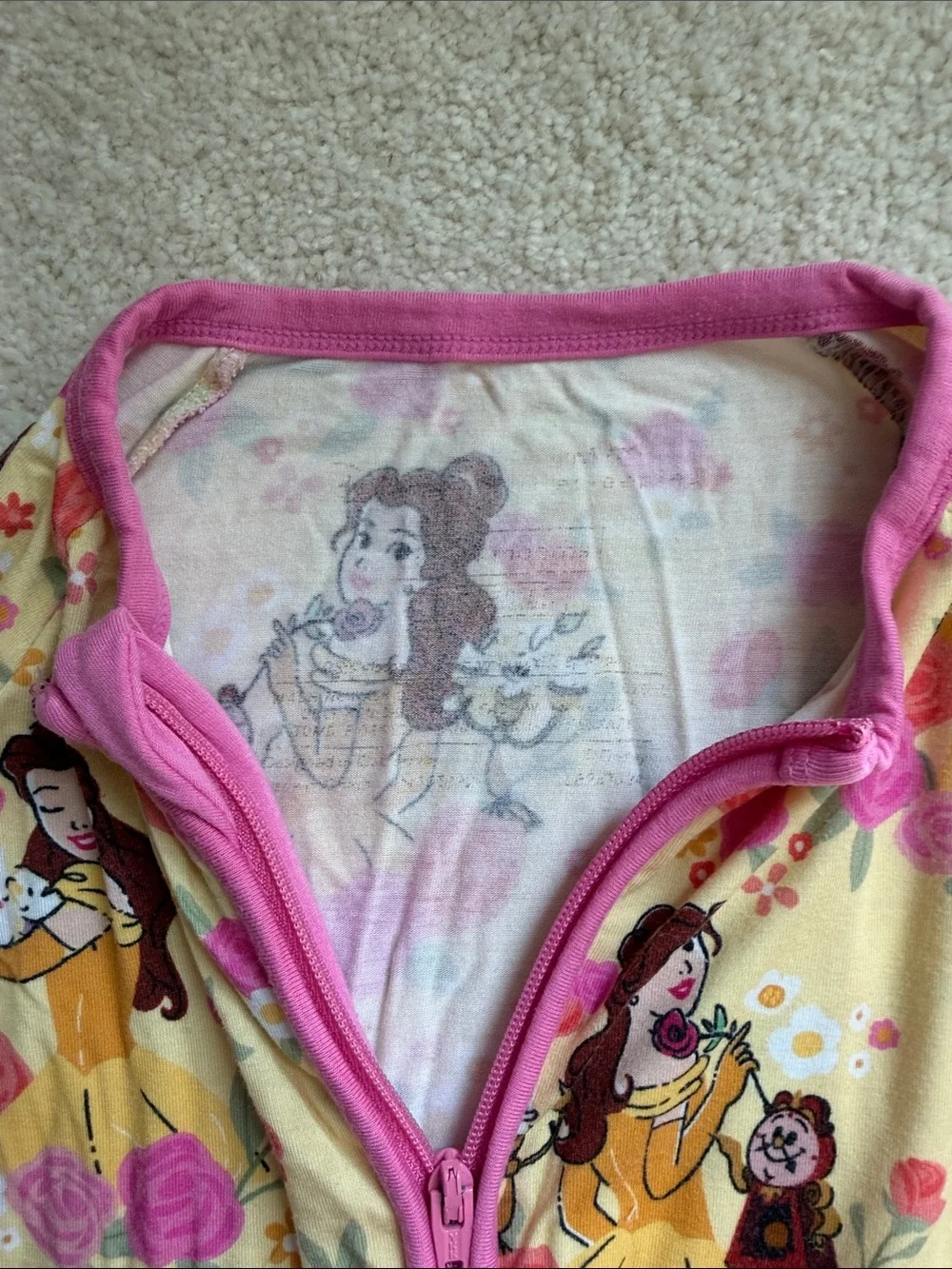 Little Sleepies Princess Belle Floral LS Zippy  18-24 months